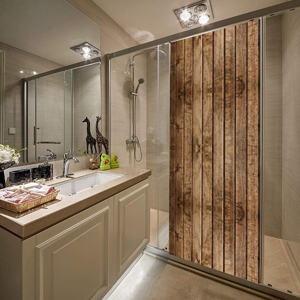 ZAPVI Self-Adhesive 3D Vintage Wood Door Wall Sticker, DIY Home Design, Custom Wallpaper, 90 x 200 cm