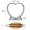 Heart-Shaped Metal Firewood Rack with Firewood Carrier, Black view 2