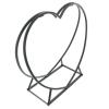 Heart-Shaped Metal Firewood Rack with Firewood Carrier, Black view 4
