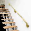 Complete Stair Handrail Set, 1 m, Gold-Tone Metal view 1