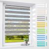 Dual Roller Blind, No-Drill or Drill Mount, 40 x 150 cm, Marble Gray view 1