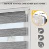 Dual Roller Blind, No-Drill or Drill Mount, 40 x 150 cm, Marble Gray view 4