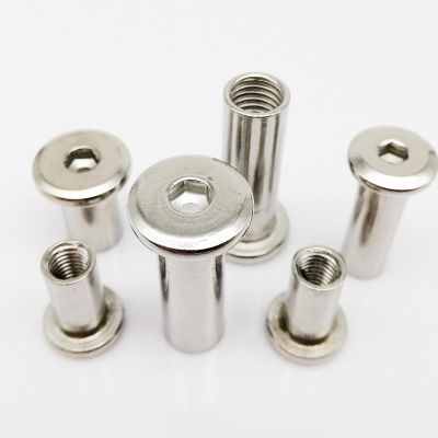 AHSKY 1/5-Piece 304 Stainless Steel M6/M8 Large Flat Hex Socket-Head Furniture Rivet Nut Inserts (5 pcs, M6 x 20 mm)