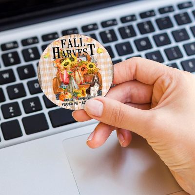 Fall Harvest French Bulldog Stickers, 3-Inch Thanksgiving Labels