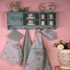 Clayre & Eef Green Cotton Floral Table Runner 50 x 160 cm view 4