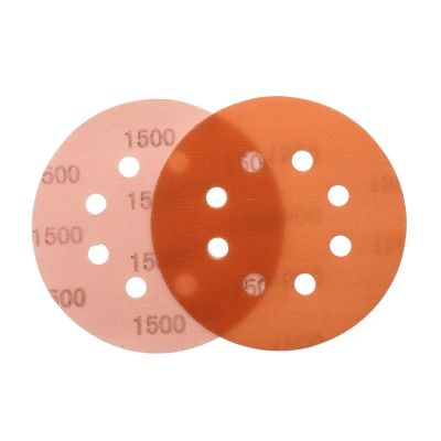 ZSBLXHHJD Sandpaper, 5-Pack, 5 in (125 mm), 8-Hole, Soft Super-Fine Wet/Dry Hook-and-Loop, 1500 Grit
