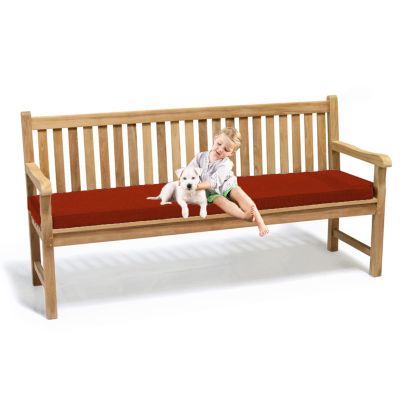 Red Outdoor Bench Cushion with Removable Cover, 100 x 50 x 8 cm
