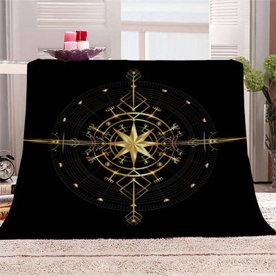Aolity Viking Magic Sailing Compass Cozy Blanket, 130 x 150 cm, Extra Soft Microfiber Throw
