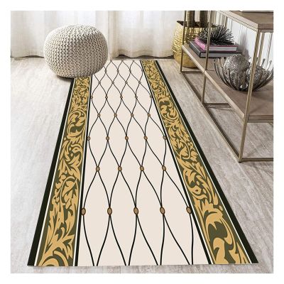 Siunwdiy Non-Slip Moroccan 3D Pattern Runner Rug, Cream, 50 x 100 cm