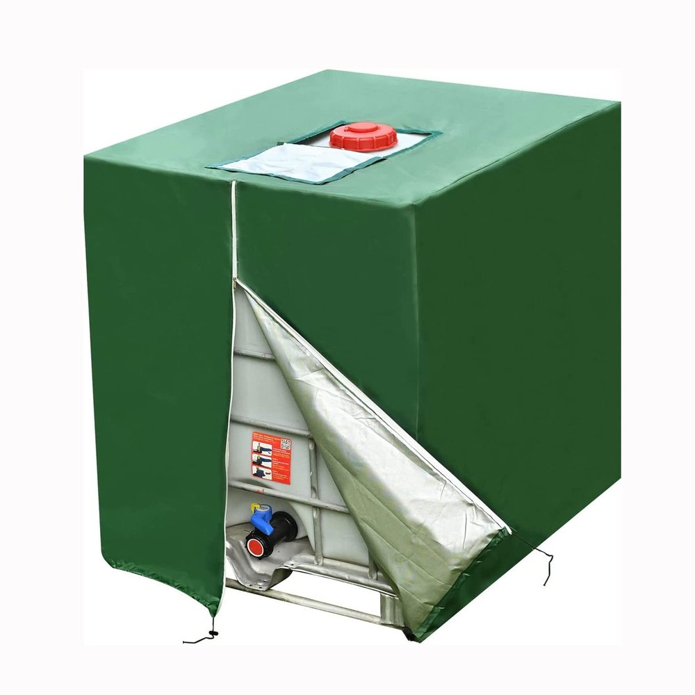 YLZBA IBC Tank Cover, Green 420D Oxford Fabric Cover for 800 L Water Tank, 120 × 80 × 116 cm