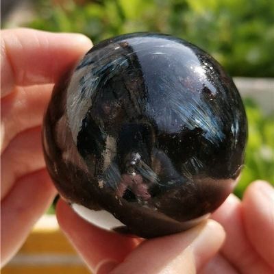 WGPHD Natural Star Meteorite Quartz Crystal Firework Sphere Decoration, 6–7 cm