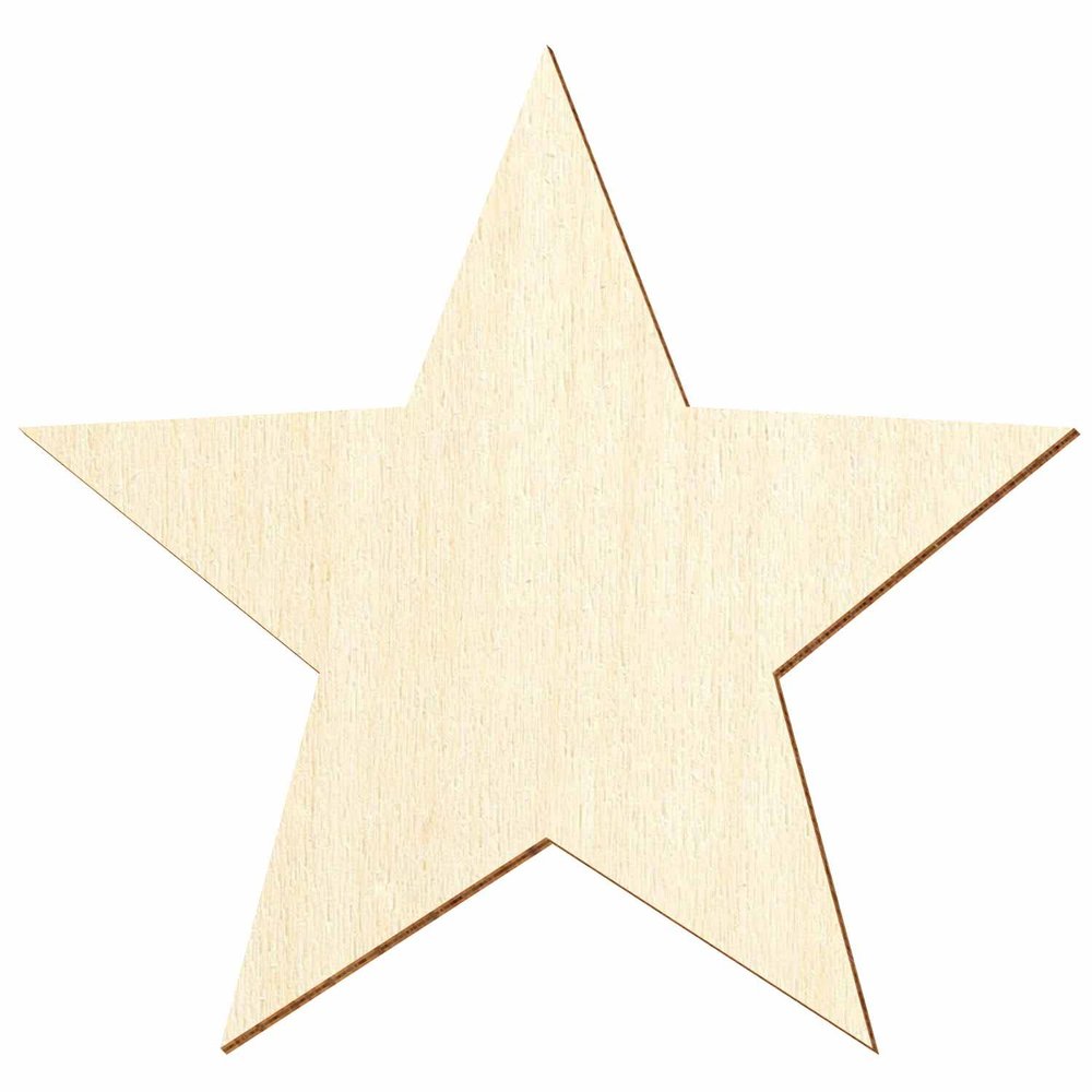 5-Point Wooden Star V2, 3–50 cm