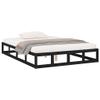 vidaXL Solid Wood Bed Frame, Black, 140 x 190 cm view 1