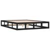 vidaXL Solid Wood Bed Frame, Black, 140 x 190 cm view 4