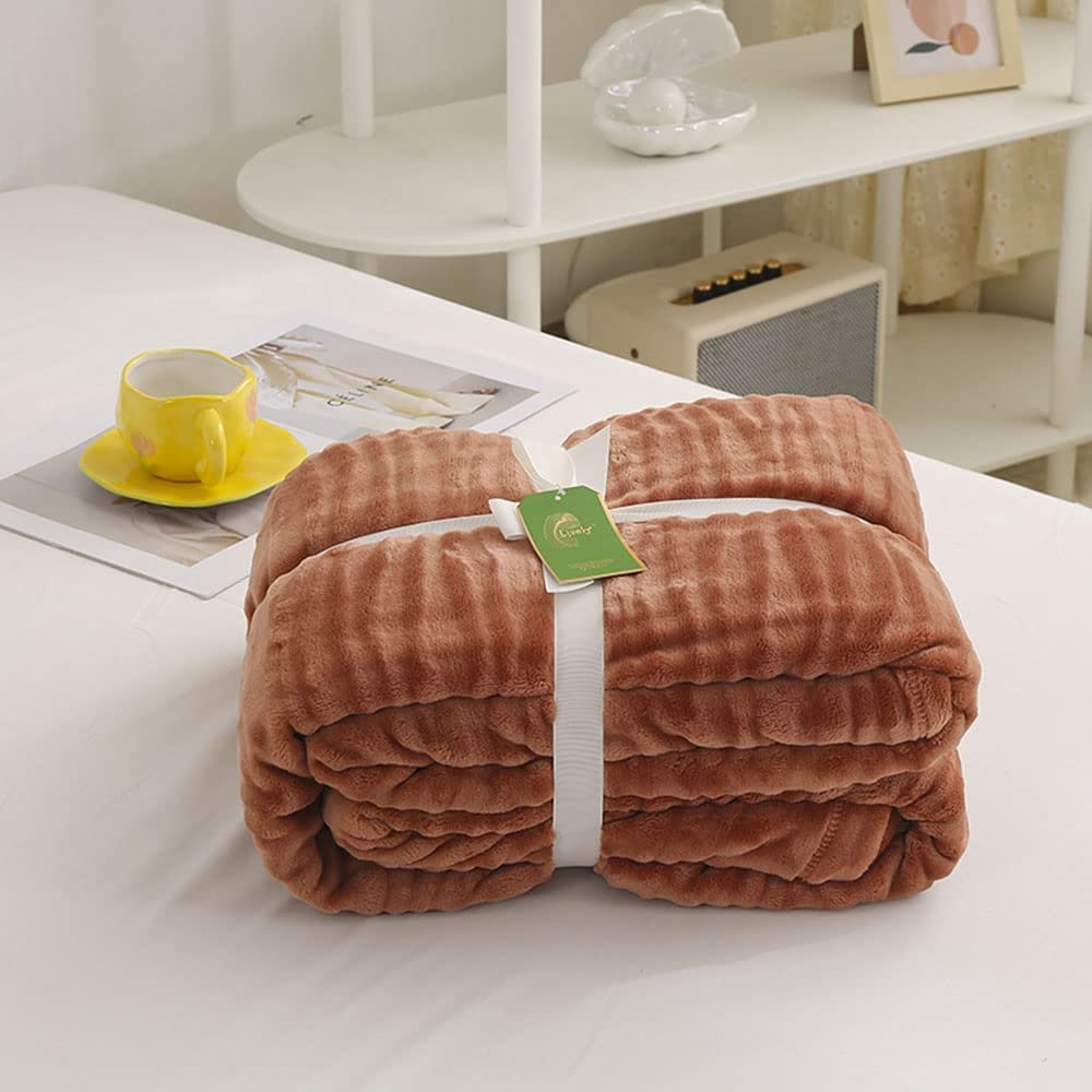 Thick Flannel Sofa Throw Blanket, Soft and Breathable