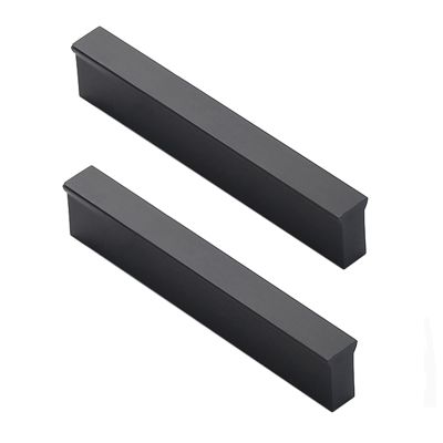 2-Pack Black Aluminum Alloy Cabinet Handles, 64 mm Hole Spacing