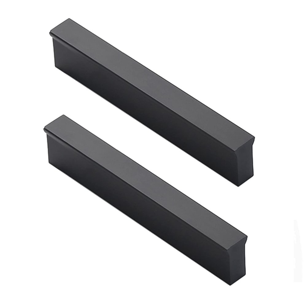 2-Pack Black Aluminum Alloy Cabinet Handles, 64 mm Hole Spacing