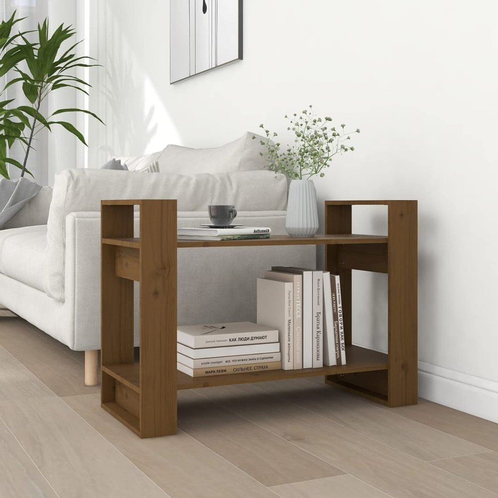 Chenshu Bookshelf/Room Divider, Children's Room Shelf, Freestanding Shelf, File Shelf, Honey Brown, 80 x 35 x 56.5 cm, Solid Wood