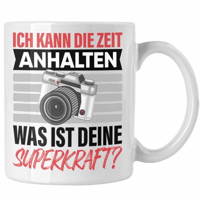 Trendation Photographer Mug – “Stop Time” Photography Gift (White)