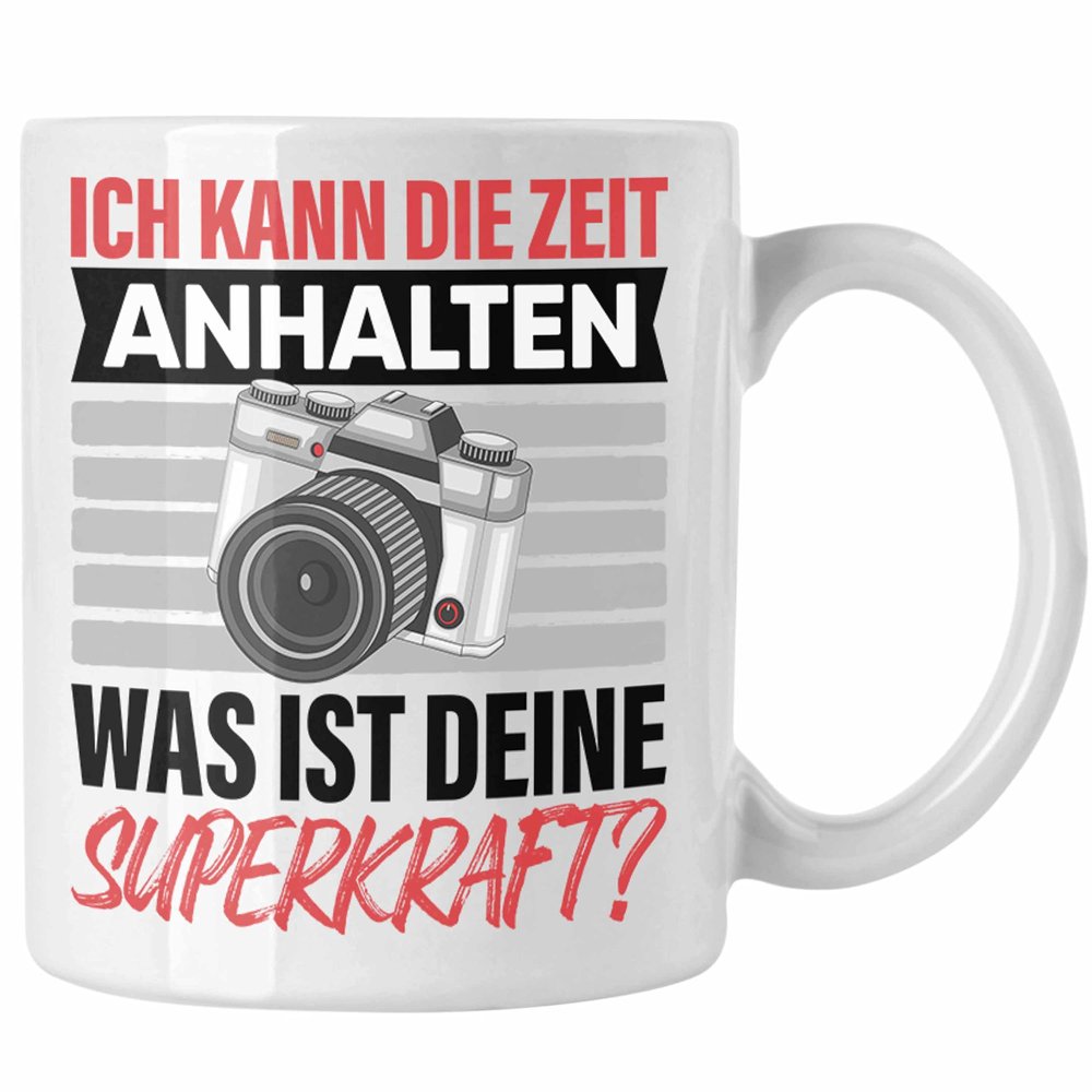 Trendation Photographer Mug – “Stop Time” Photography Gift (White)