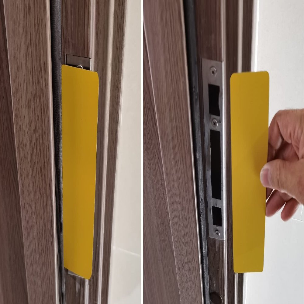 50-Piece Lockdown Magnetic Door Strips, Thin Door Safety Strips for Schools and Offices, Emergency Quick-Locking Door Bolt, Pure Yellow