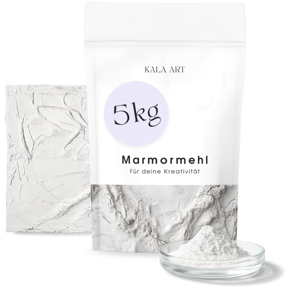 Kala Art Marble Powder Calcium Carbonate 5 kg – Bright White, Very Fine (<30 µm)