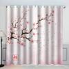 Aolity Pink Japanese Cherry Blossom Blackout Curtains view 1