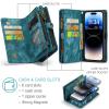 UFinetech iPhone 14 Pro Flip Leather TPU Wallet Case, Blue view 2