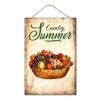 NABRAND Summer Fruits Wood Wall Sign, Rustic Fruit Decor, 20 x 30 cm view 1