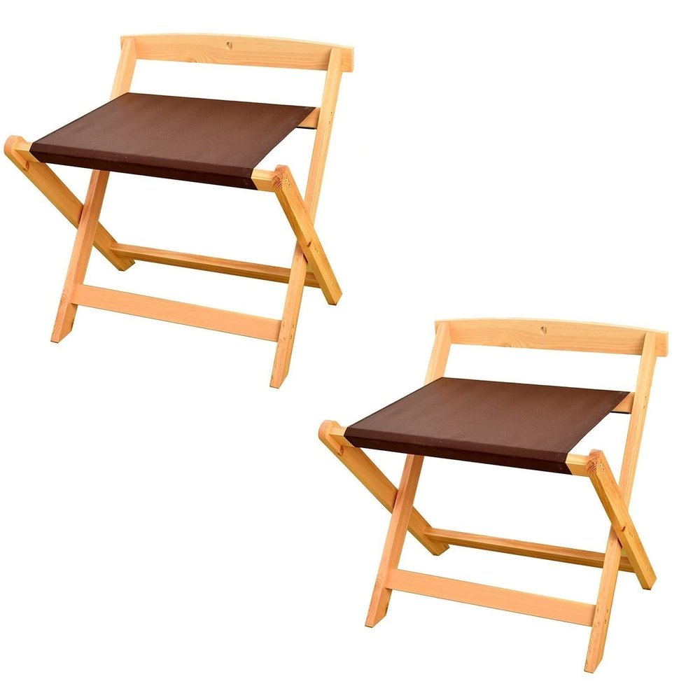 GUODDM 2-Pack Foldable Solid Wood Suitcase Stands with Backrest, Beige