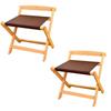GUODDM 2-Pack Foldable Solid Wood Suitcase Stands with Backrest, Beige view 1