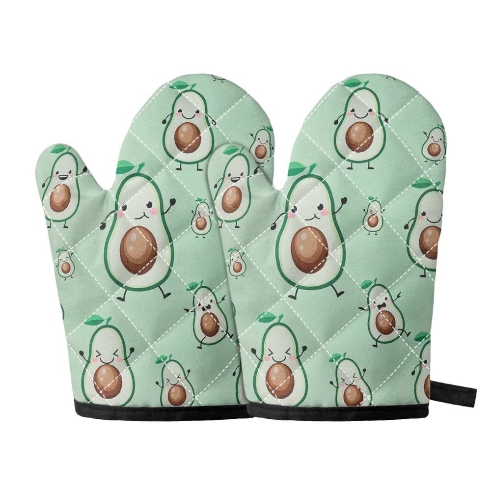 Biyejit Cute Avocado Oven Mitts, Set of 2