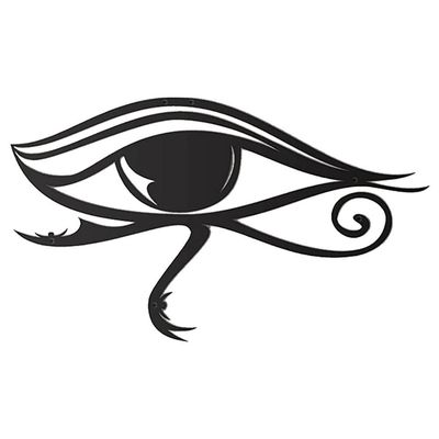 JILIP Metal Eye Wall Art, Black 3D Eye Sculpture, Eye of Horus Decor, 9.8 in/25 cm