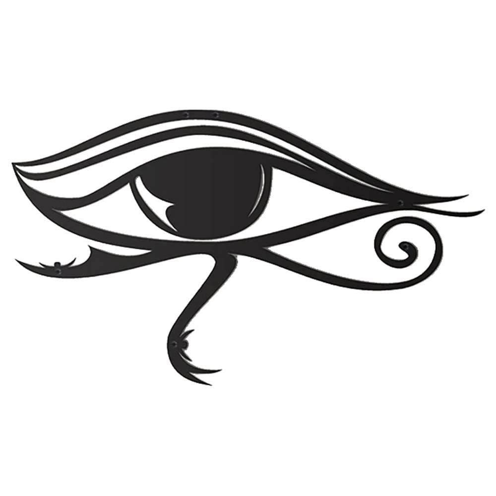 JILIP Metal Eye Wall Art, Black 3D Eye Sculpture, Eye of Horus Decor, 9.8 in/25 cm