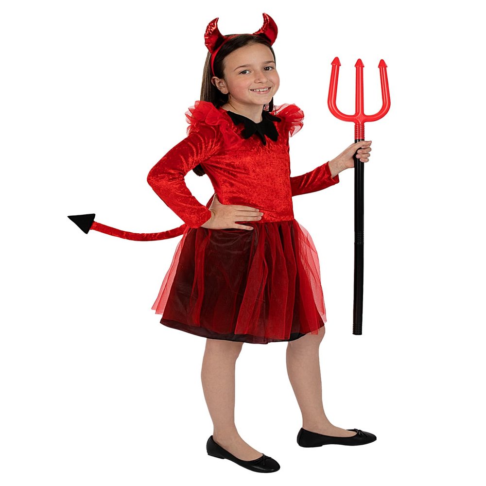 Funidelia Devil Girl Costume with Tail and Tiara, Ages 3–4