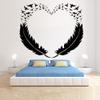 ZHEHUA Feather Heart Love Bird Wall Decal, Black, 48 x 42 cm view 2