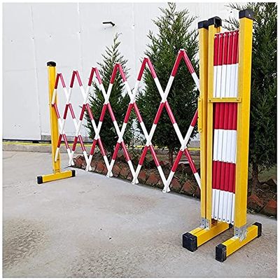 Folding Plastic Barrier, Mobile Expandable Crowd-Control System | 25 mm Steel Tube with Wheels (Color: 1.2 × 5 m)