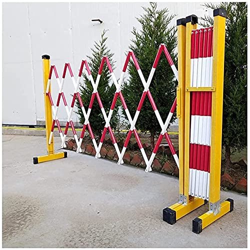 Folding Plastic Barrier, Mobile Expandable Crowd-Control System | 25 mm Steel Tube with Wheels (Color: 1.2 × 5 m)