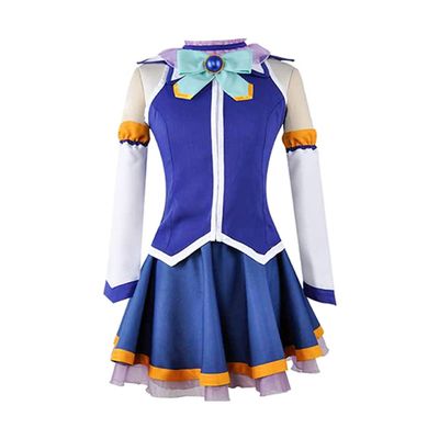 Xinchangda KonoSuba Aqua/Sat Kazuma Cosplay Costume Uniform Set, Aqua, XL