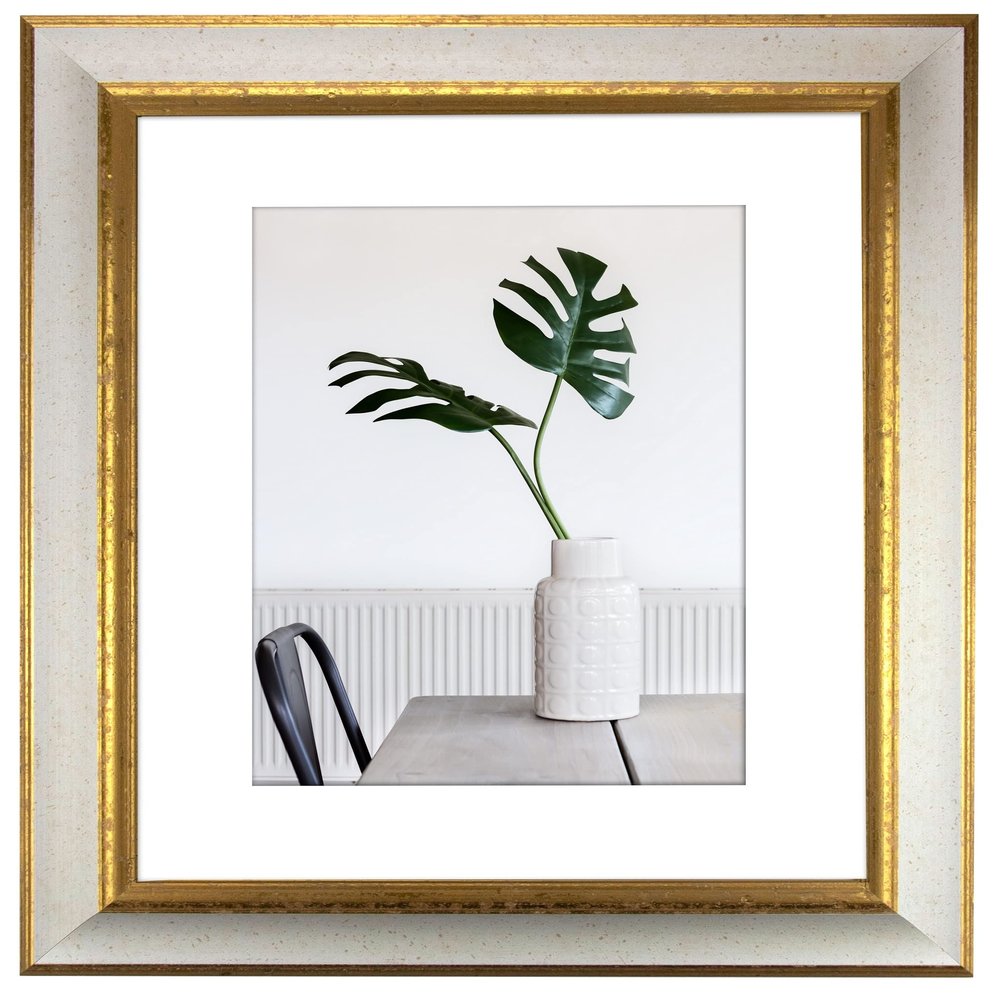 myposterframe Dysnomia Solid Wood Picture Frame 36 x 48 cm, White Gold