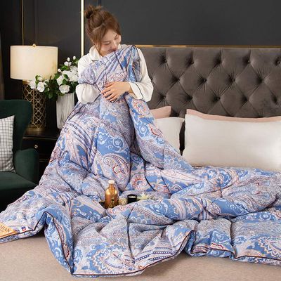 King-Size Duvet, 13.5 Tog, Luxurious Goose Feather and Down, 95% Down, 100% Cotton Cover, Anti-Dust-Mite and Anti-Allergen, Featherproof Fabric, Blue, 200 x 230 cm, 4 kg