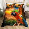 ZZXHG Children's Bedding Set 140x200 cm, Colorful Parrot, Soft Microfiber, Reversible Duvet Cover with 2 Pillowcases view 1