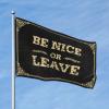CakJuice Funny Halloween Flag, Be Nice or Leave, Dorm Decor for College Guys, Fall Yard Flag, 60 x 90 cm view 1