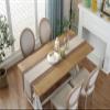 EHOMERY Beige Cotton Linen Table Runner with Tassels, 38 x 220 cm view 3