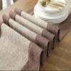 EHOMERY Beige Cotton Linen Table Runner with Tassels, 38 x 220 cm view 4