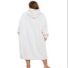 ililmmoe Sherpa Wearable Blanket Oversized Hoodie Sweatshirt TV Blanket with Long Sleeves and Pocket, Jacquard Milky White view 2