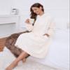 ililmmoe Sherpa Wearable Blanket Oversized Hoodie Sweatshirt TV Blanket with Long Sleeves and Pocket, Jacquard Milky White view 4