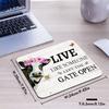 Wknoon Cow and Pink Flowers Mouse Pad, Rustic White Wood Design view 2