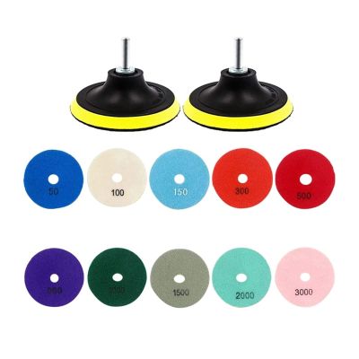 WANGMUMU 12-Piece 3-Inch Diamond Polishing Pad Set, Wet/Dry, for Granite, Stone, Concrete, Marble, and Floor Grinders