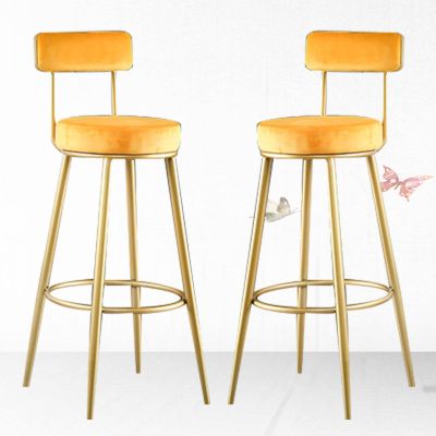 TYwm Velvet Bar Stools, Counter Height, Set of 2, 26/30 in
